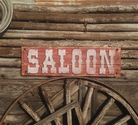 Saloon Rustic Western Cabin Wood Sign Beer Drinking Man