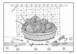 Pages Coloring Crochet Knitting Adult Basket Adults Template Visit Printable Drawing sketch template