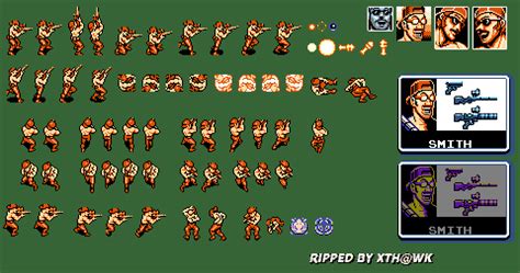 spriters resource full sheet view contra force usa smith