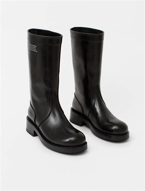 raf simons boot  embossed text voo store berlin worldwide shipping