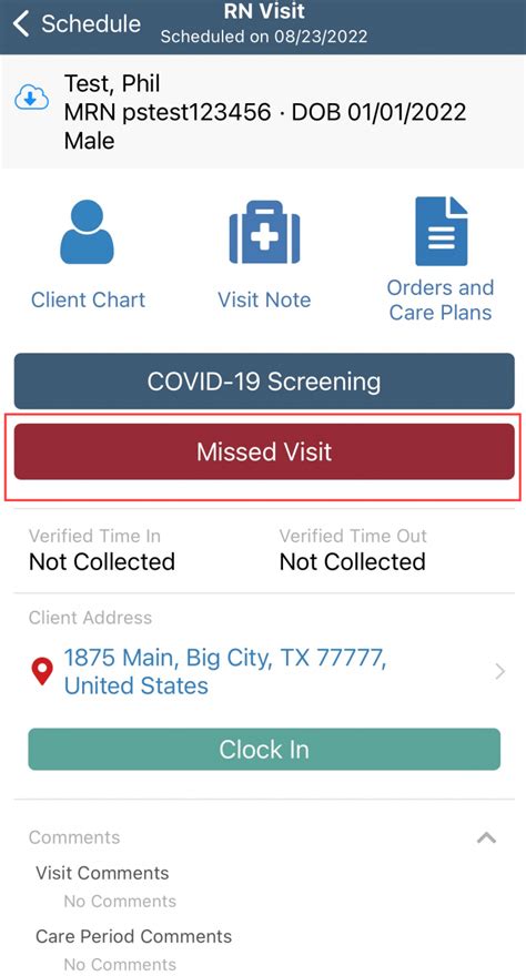 missed visits   axxess home care mobile app