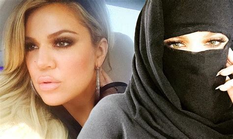 Khloe Kardashian Pouts And Wears A Black Hijab In Selfies In United