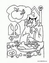Ausmalen Halloween Zum Dracula Coloring Draculas Mahlzeit Coloringhome sketch template