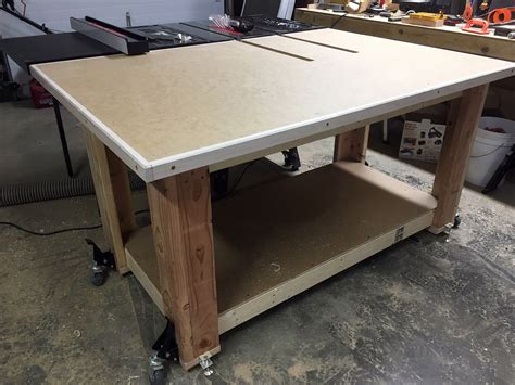 woodworking plans assemblyoutfeed table plans instant etsy