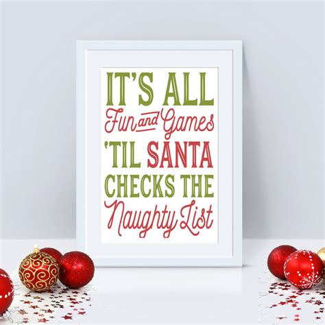 naughty list christmas print by perfect personalised ts