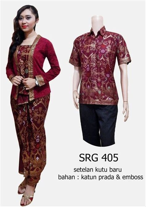 Jual Couple Batik Sarimbit Kebaya Baju Pesta Pasangan Seragam 405 Di