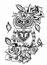 Owl Coloring Pages Drawing Tattoo Cool Drawings Adult Steampunk Owls Outline Tattoos Screech Cute Color Getdrawings Women Back Designs Evil sketch template