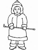 Inuit Coloring Boy sketch template