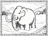 Coloring Mammoth Pages Age Ice Wooly Popular sketch template