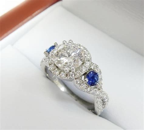 diamond  sapphire engagement ring diamondnet