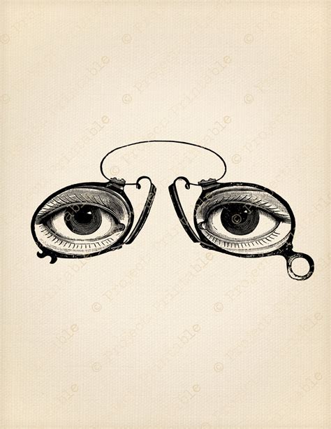instant download printable vintage eyes glasses spectacles