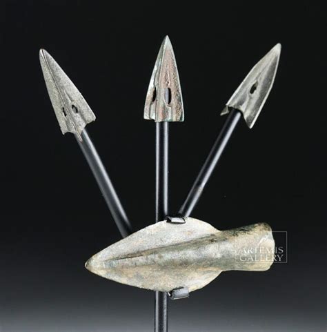 sold price trio  roman bronze arrow points  roman spearhead march     mdt