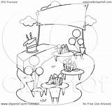 Party Garden Birthday Coloring Outline Clip Illustration Royalty Bnp Studio Pruners Rf Template Pages Clipart sketch template