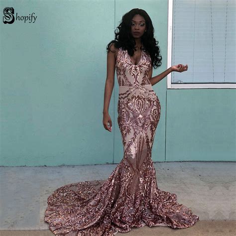 long sparkly prom dresses 2019 sexy v neck sleeveless elegant slim