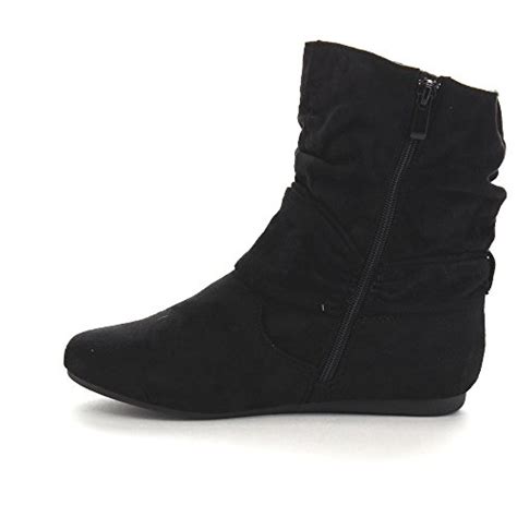 Beston Ga43 Womens Fashion Calf Flat Heel Side Zipper Slouch Ankle