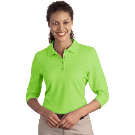 port authority port authority womens classic silk touch  sleeve polo shirt walmartcom