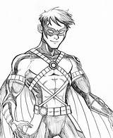 Drawing Superhero Nightwing Batman Robin Dc Coloring Red Drawings Pages Sketch Comic Marvel Drake Tim Hood Getdrawings Da Choose Board sketch template