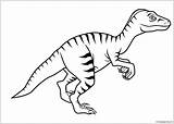 Velociraptor Coloring Dinosaur Dinosaurs Silhouette sketch template