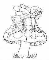 Coloring Fairy Pages Fairies Medieval Mythical Beings Sheets Printable Fantasy Elf Pixie Mushroom Print Popular sketch template
