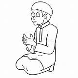 Praying Islamic sketch template
