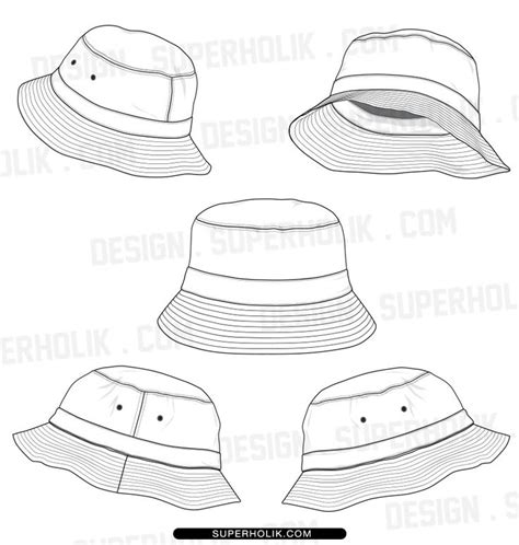 bucket hat template chapeu desenho esbocos de design de moda