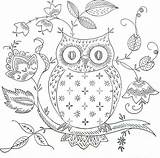 Owl Coloring Embroidery Patterns Pages sketch template