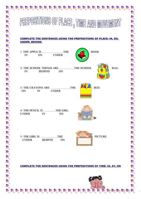 grade  preposition  time worksheet schematic  wiring diagram