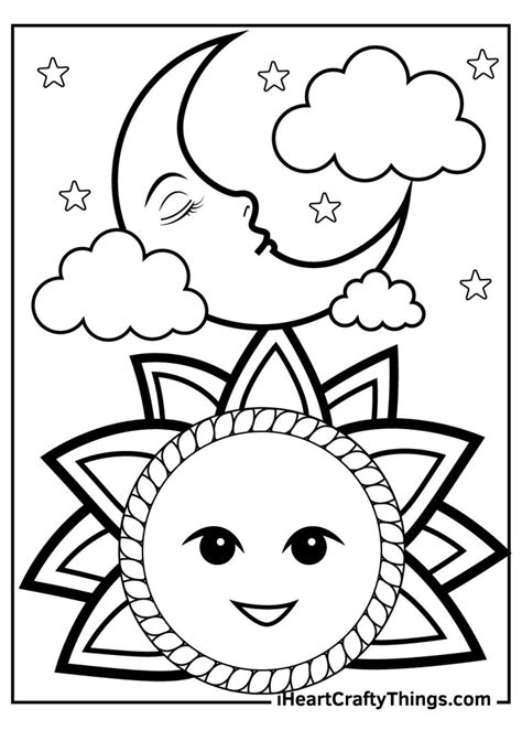 sun  moon coloring pages   printables