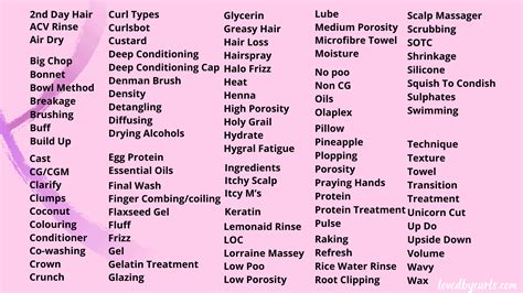 Curly Girl Method Glossary The Complete List