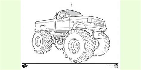monster truck colouring colouring sheets twinkl
