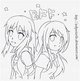 Anime Bff Pages Colouring Coloring Friend Drawings Friends Drawing Template Pngkey Sketch sketch template