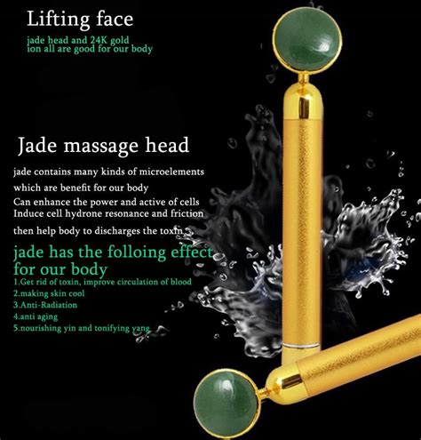 magic hot selling 24k golden jade massage head energy beauty esthetic