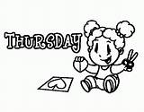 Coloring Thursday Week Days Pages Colorear Color Print Coloringcrew Coloringhome Printable Getcolorings Related sketch template