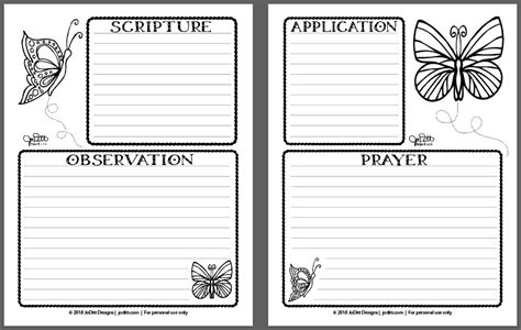 soap bible study journal pages butterflies joditt designs