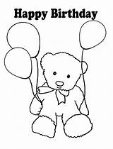 Coloring Bear Teddy Birthday Pages Balloon Balloons Happy Drawing Line Kids Getdrawings Face Clipartqueen sketch template