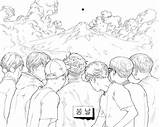 Bts Colouring Book Color Drawings Coloring Pages Kpop Jungkook Fanart Draw Spring Choose Board Line sketch template