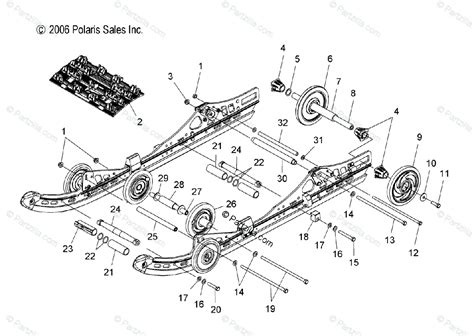 polaris snowmobile  oem parts diagram  suspension rear iq lx spdhshe