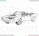 Convertible Plymouth 1971 Barracuda Hemi Car Clipart Coloring Lineart Muscle Illustration Lafftoon Royalty Vector Clip Drawings 2021 sketch template