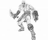 Kratos War God Coloring Pages Drawings Getcolorings Printable Getdrawings Template sketch template