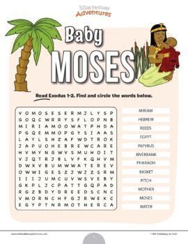 baby moses word search puzzle moses activity  kids