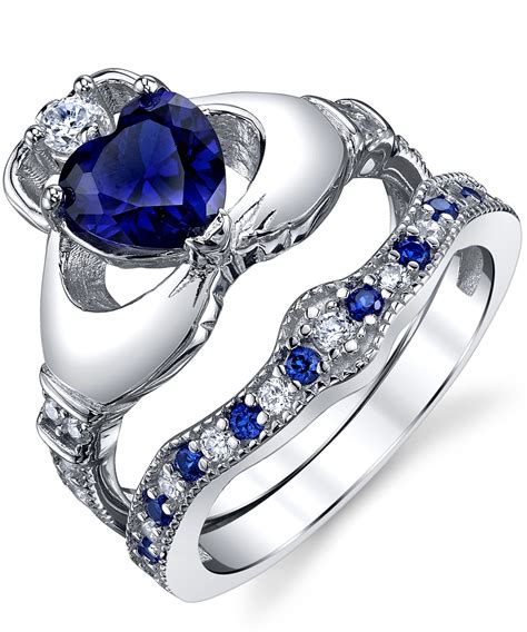 sterling silver  irish claddagh friendship love engagement wedding ring simulated diamond