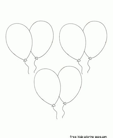 birthday balloons coloring pages  kidsfree kids coloring page