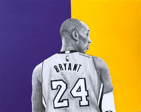 A Drawing Of Kobe I Did Using Black Charcoal And Acrylic