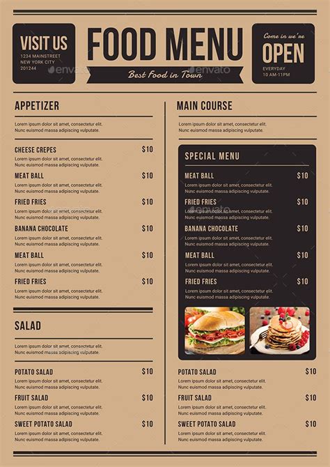 food menu cafe menu design food menu resturant menu