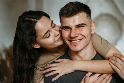 free photo portrait of adorable couple in love