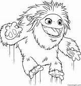 Yeti Abominable Coloringall Jumping Everest Bigfoot Compagnie sketch template