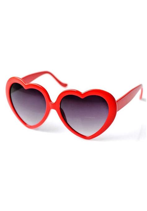 retro red heart shaped sunglasses