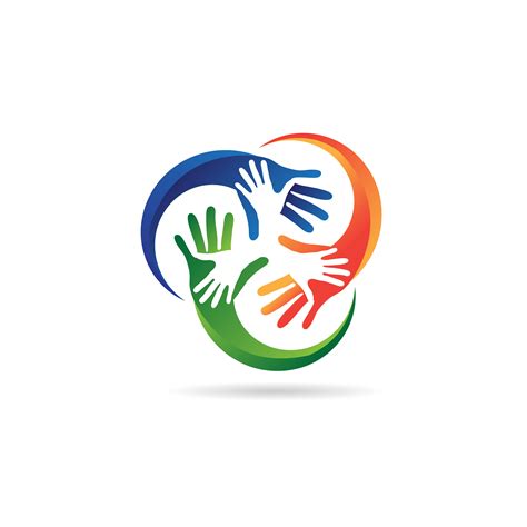 colorful social hand charity logo  vector art  vecteezy