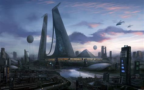 sci fi futuristic city cities art artwork wallpapers hd desktop  mobile backgrounds