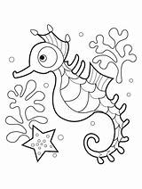 Zeepaardjes Seahorse sketch template